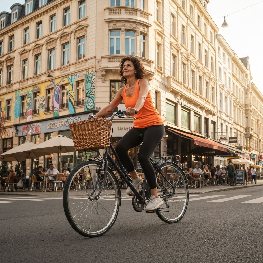 Person cycling outdoors